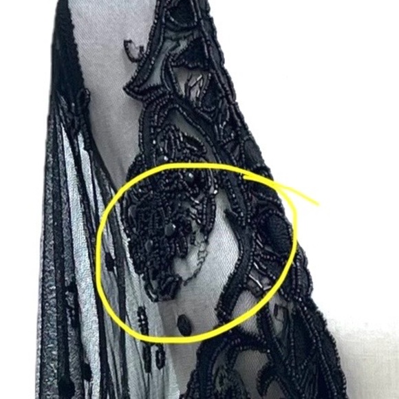 STERLING STYLES BLACK SHEER MESH BEADED EVENING JACKET - Picture 14 of 15